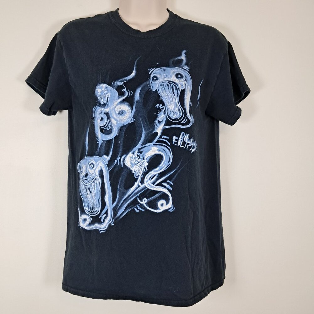 Billie Eilish Ghoul Smoke Graphic Tee Black Unisex X-Small Short Sleeve